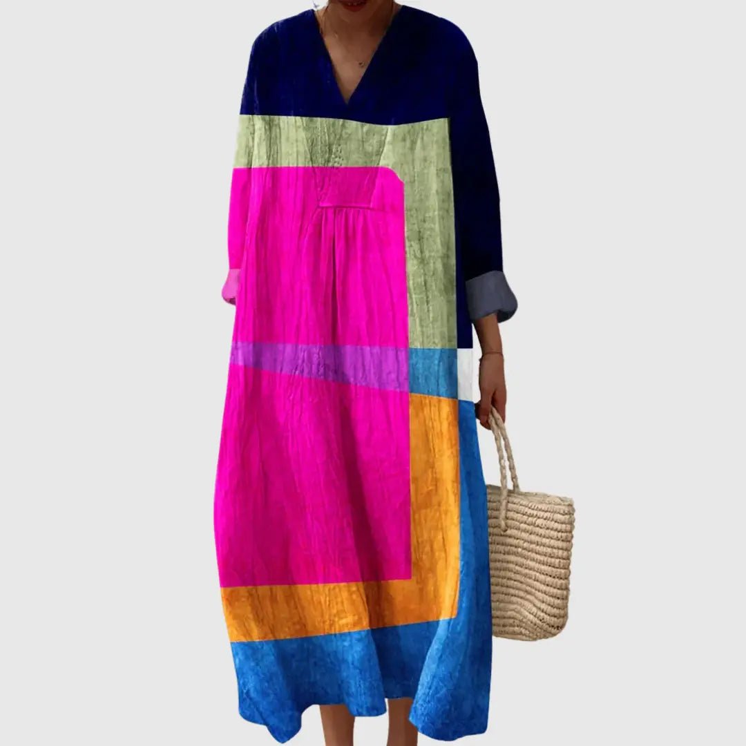 Tara | Colorblock Radiance Maxi Dress - Benjamin New York