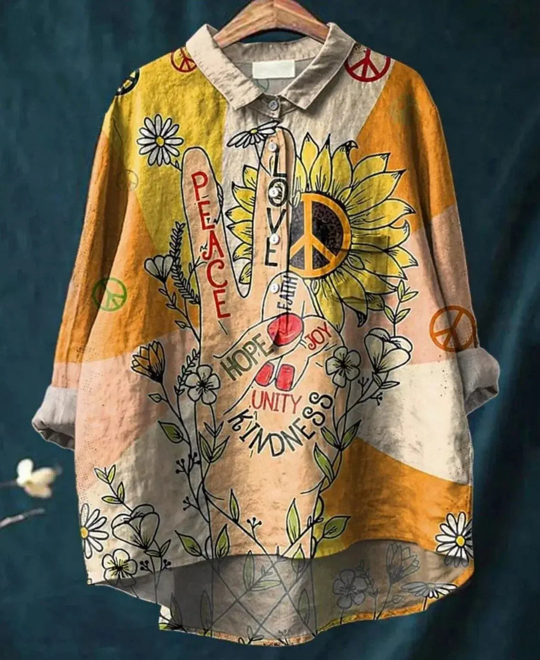 Harper | Peace & Kindness Graphic Linen Shirt - Benjamin New York