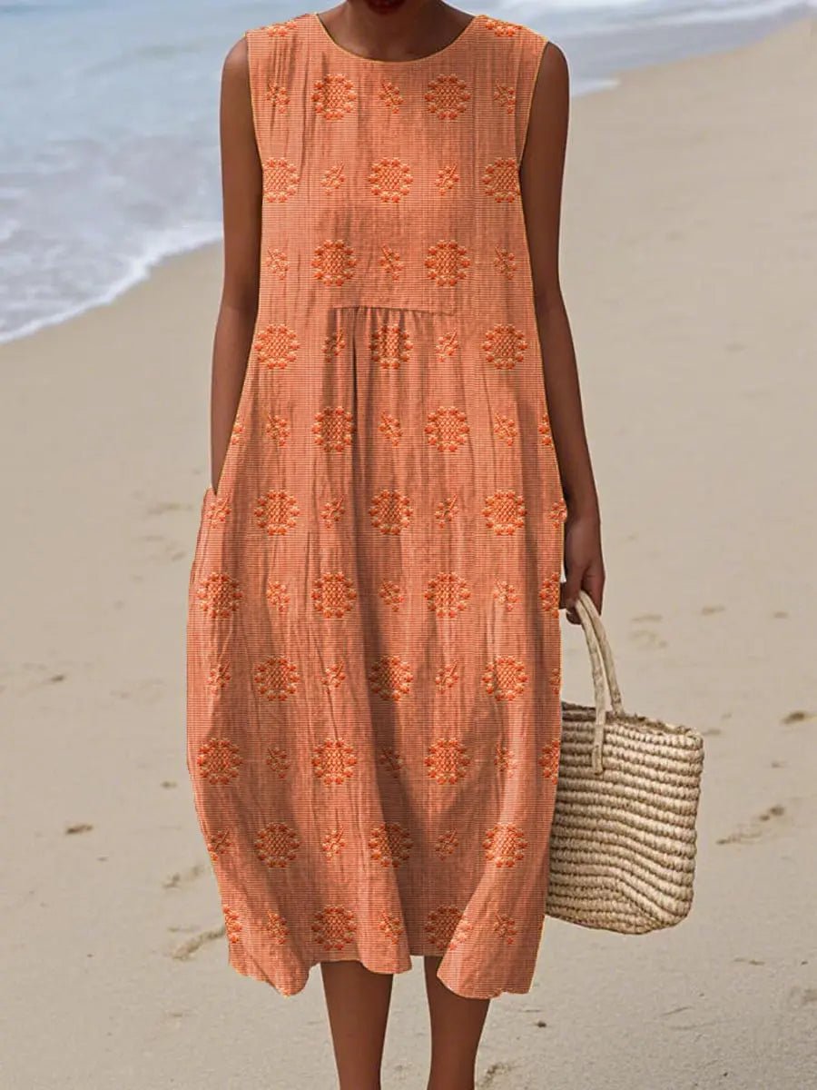 Clara | Sleeveless Embroidered Summer Dress - Benjamin New York