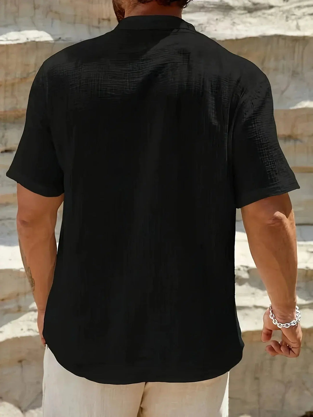 Scott | Cozy Stand - Collar Summer Shirt - Benjamin New York