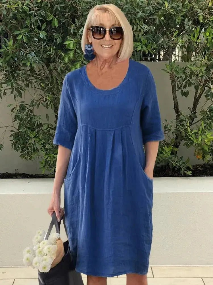 Martha | Laid - Back Pleated Pocket Dress - Benjamin New York