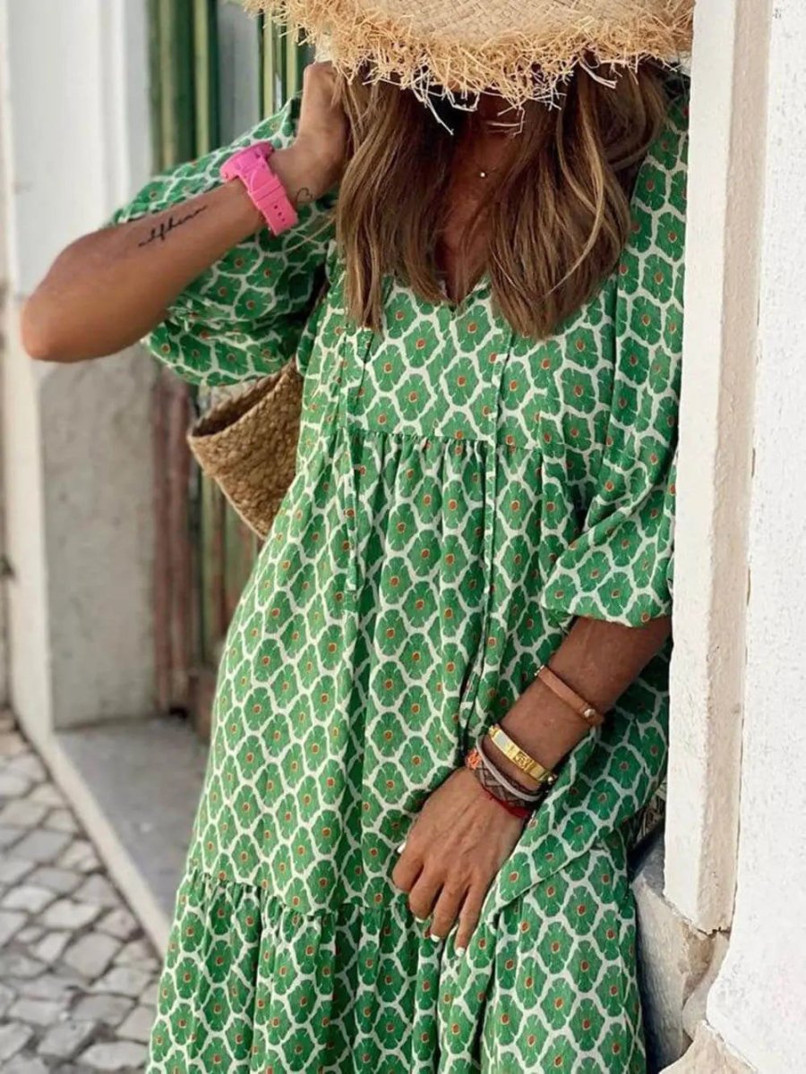 Paisley | Boho Breeze V - Neck Maxi Dress - Benjamin New York