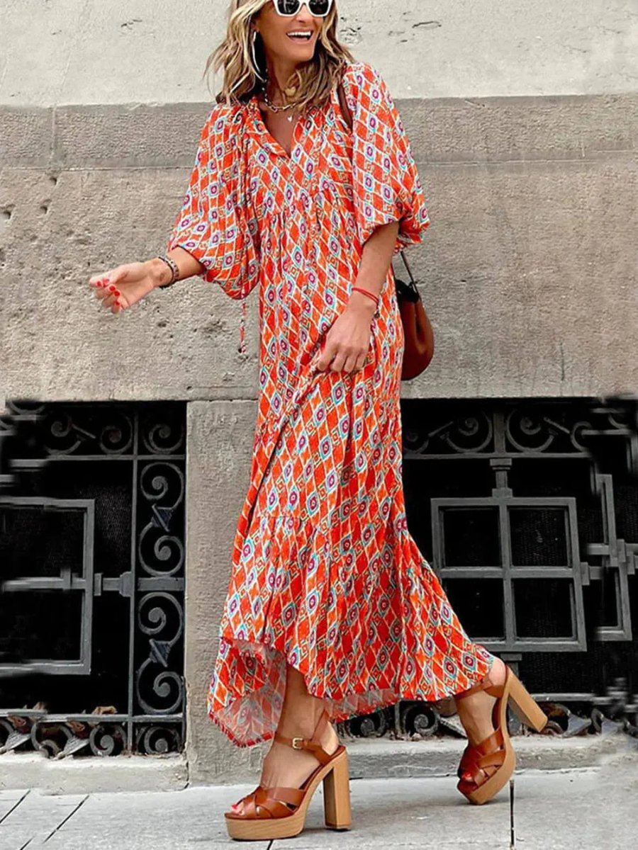 Paisley | Boho Breeze V - Neck Maxi Dress - Benjamin New York