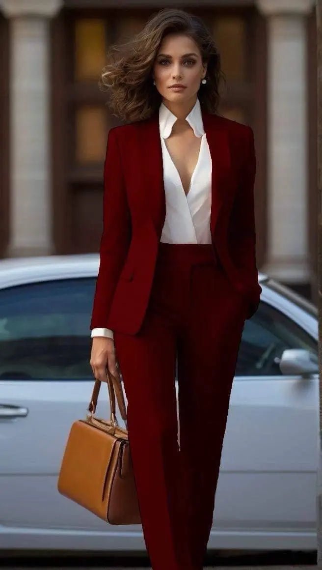 Brooke | Blush Tailored Power Suit - Benjamin New York