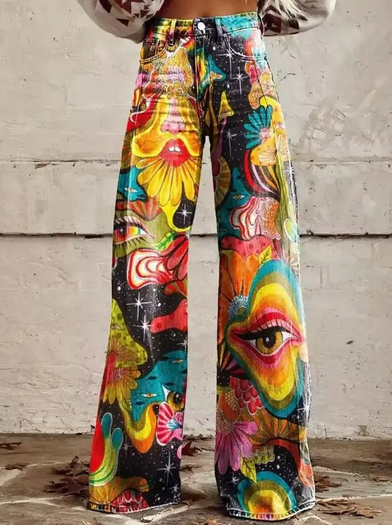 Tiffany | Bold Dreamscape Wide - Leg Jeans - Benjamin New York