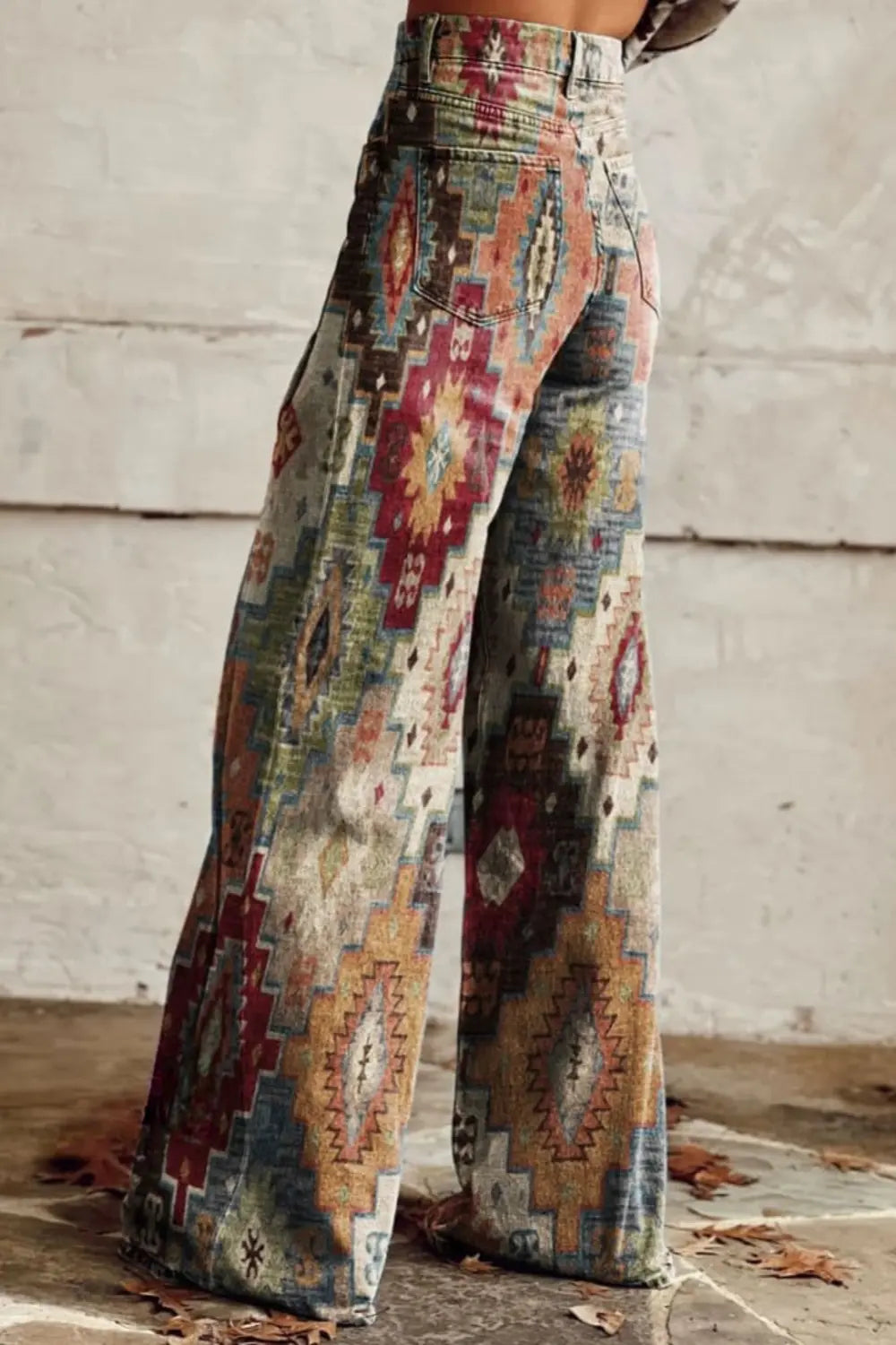 Sahara | Aztec Tapestry High - Waisted Wide - Leg Jeans - Benjamin New York