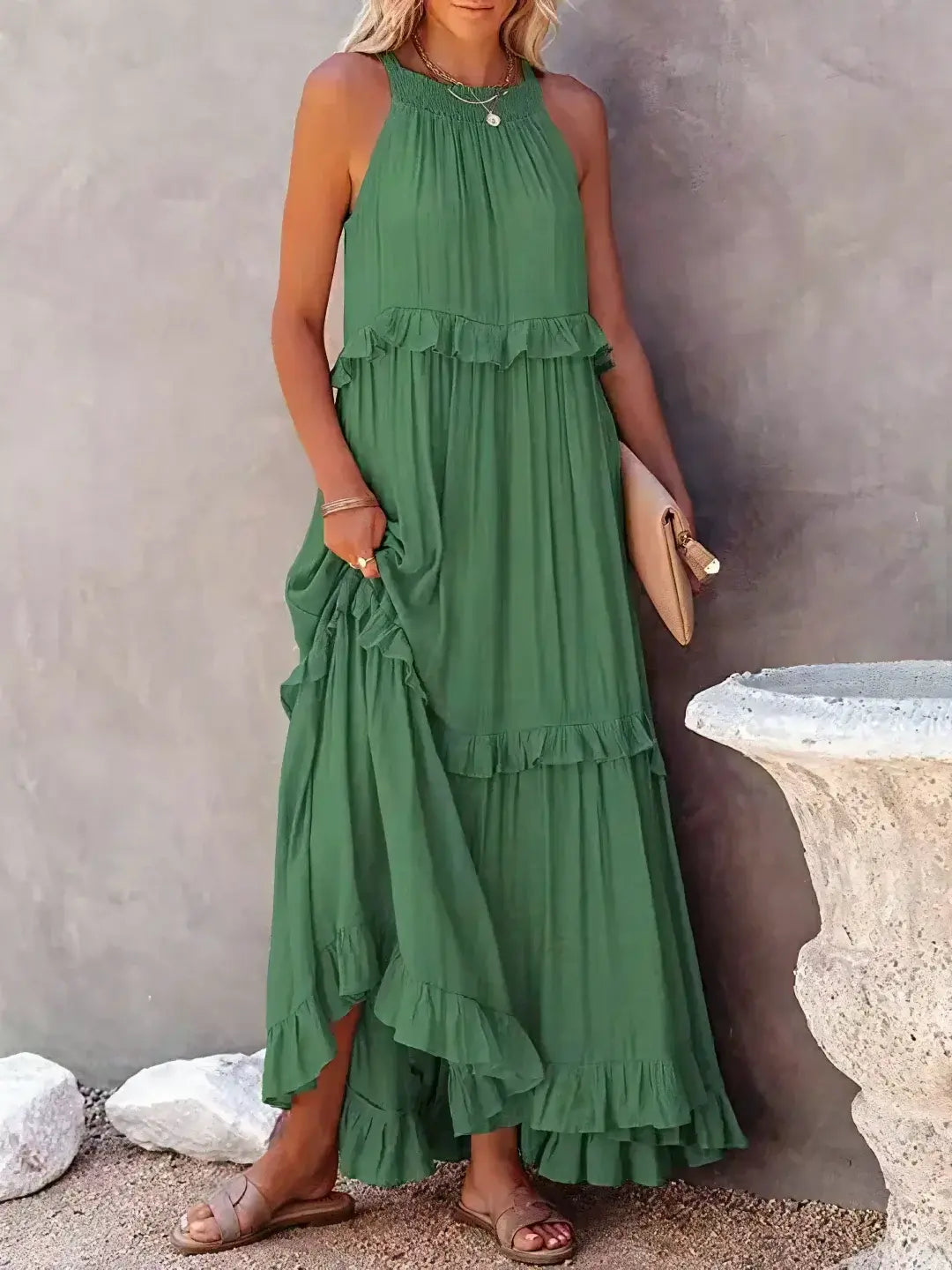 Madelyn | Boho Ruffle Maxi Dress - Benjamin New York