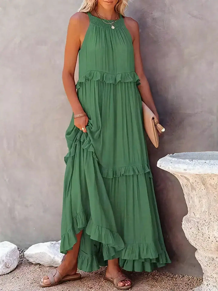 Madelyn | Boho Ruffle Maxi Dress - Benjamin New York