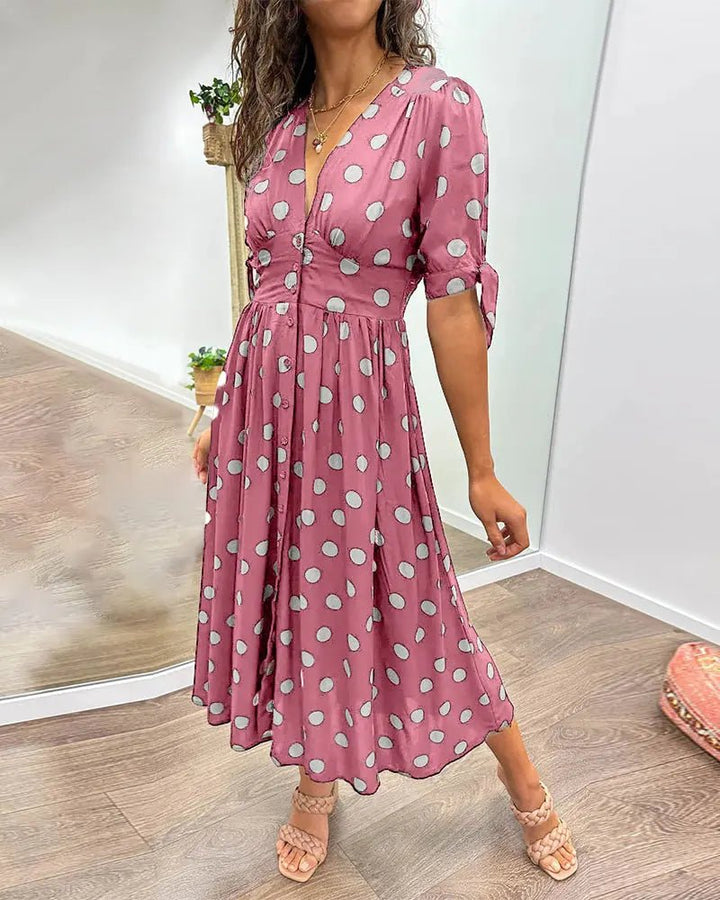 Martha | Vintage - Inspired Polka Dot Midi Dress - Benjamin New York