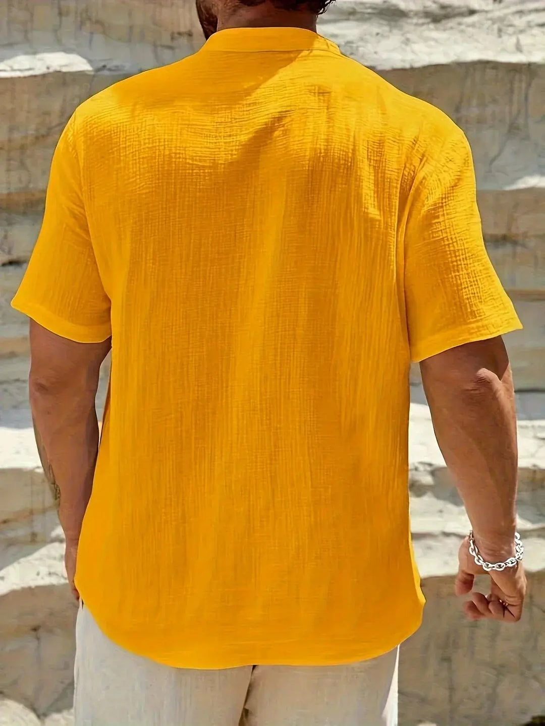 Scott | Cozy Stand - Collar Summer Shirt - Benjamin New York
