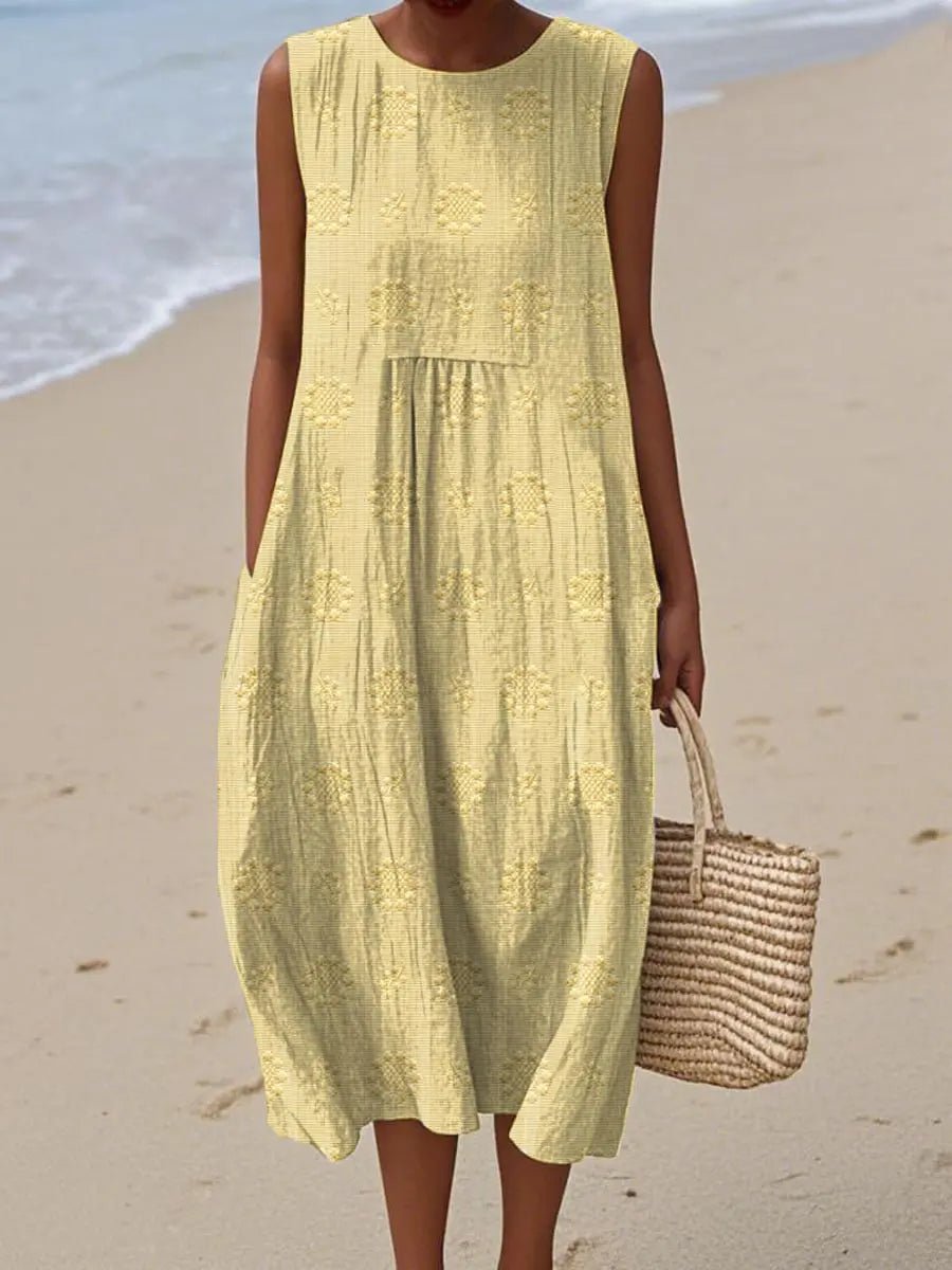 Clara | Sleeveless Embroidered Summer Dress - Benjamin New York