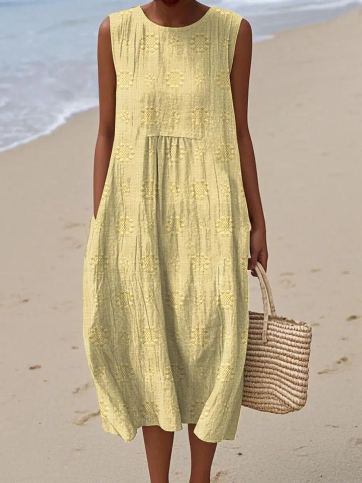 Clara | Sleeveless Embroidered Summer Dress - Benjamin New York