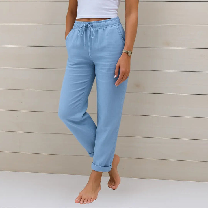 Alison | Soft Cotton Relaxed Fit Pants - Benjamin New York