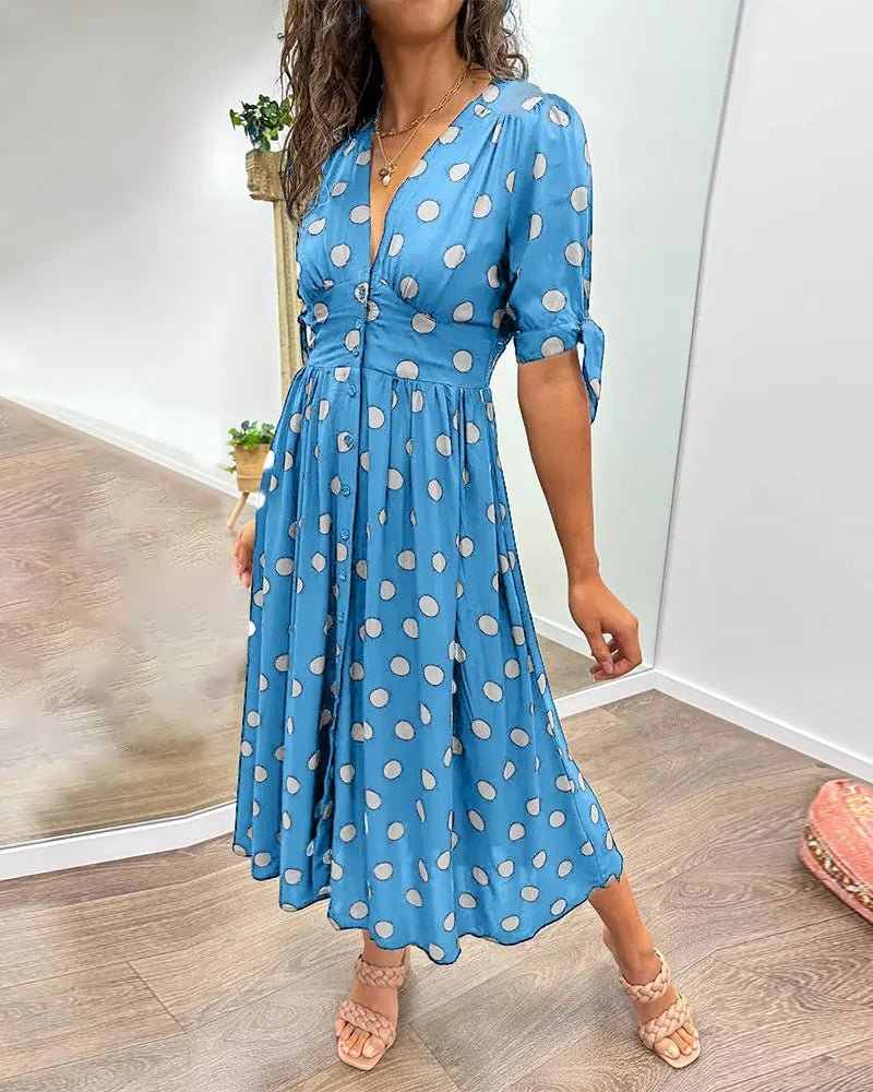 Martha | Vintage - Inspired Polka Dot Midi Dress - Benjamin New York