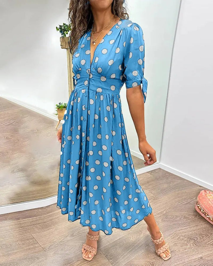 Martha | Vintage - Inspired Polka Dot Midi Dress - Benjamin New York