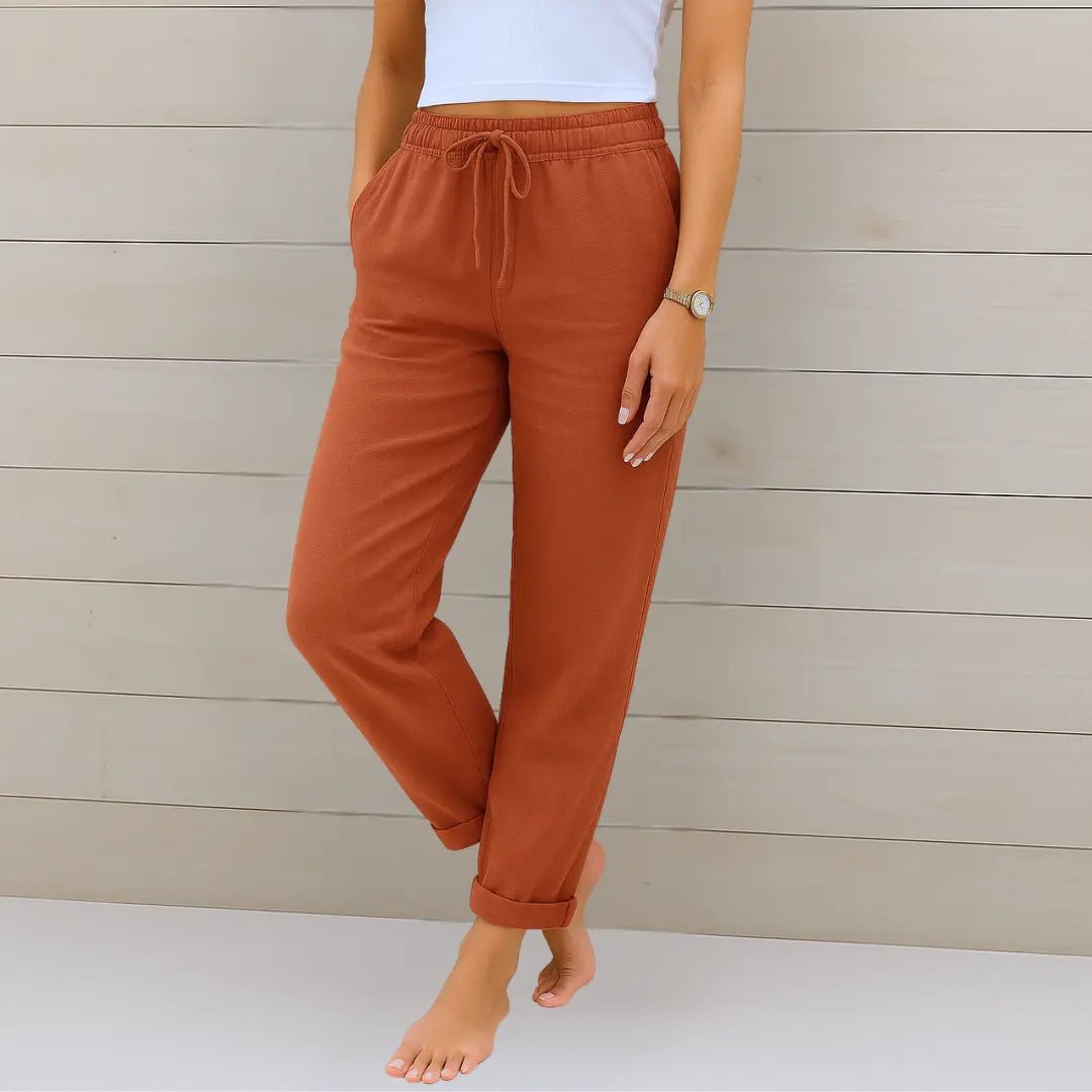 Alison | Soft Cotton Relaxed Fit Pants - Benjamin New York