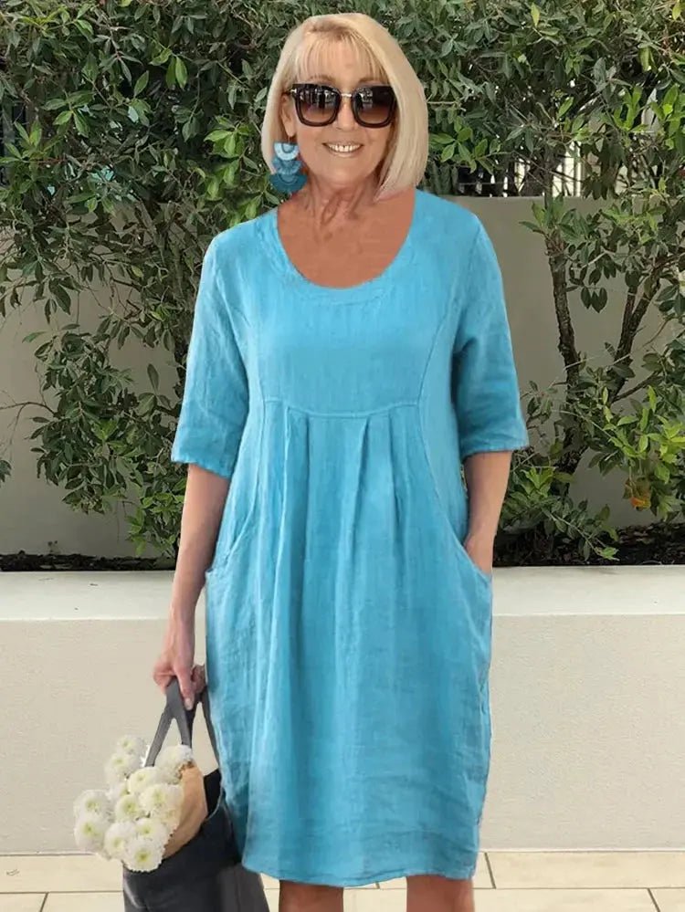 Martha | Laid - Back Pleated Pocket Dress - Benjamin New York