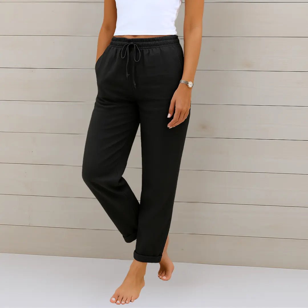 Alison | Soft Cotton Relaxed Fit Pants - Benjamin New York