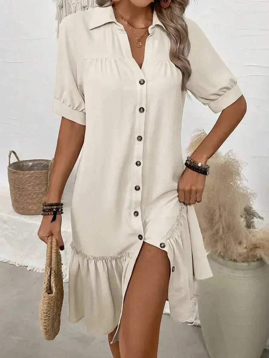 Isla | Elegant Button - Up Summer Dress - Benjamin New York