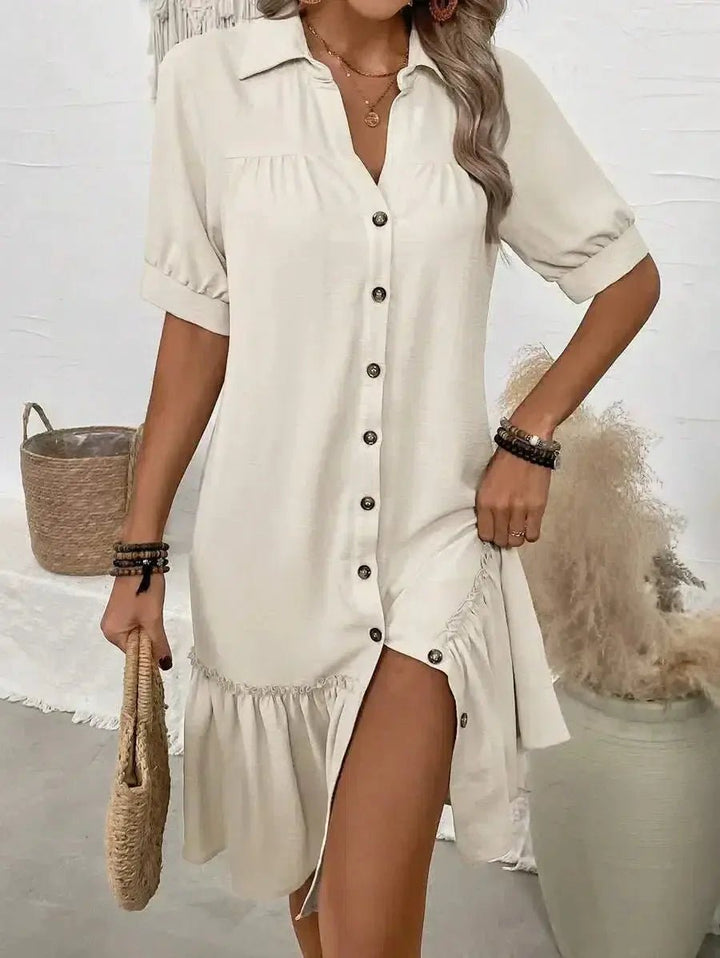 Isla | Elegant Button - Up Summer Dress - Benjamin New York