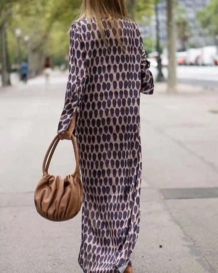 Hazel | Effortless Retro - Print Longline Dress - Benjamin New York