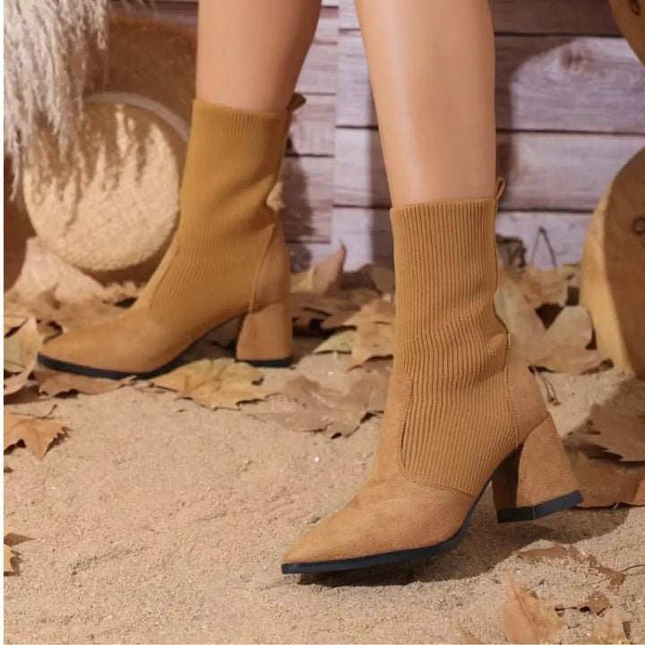 Chloe™| Harlow Knitted Leather Boots - Benjamin New York
