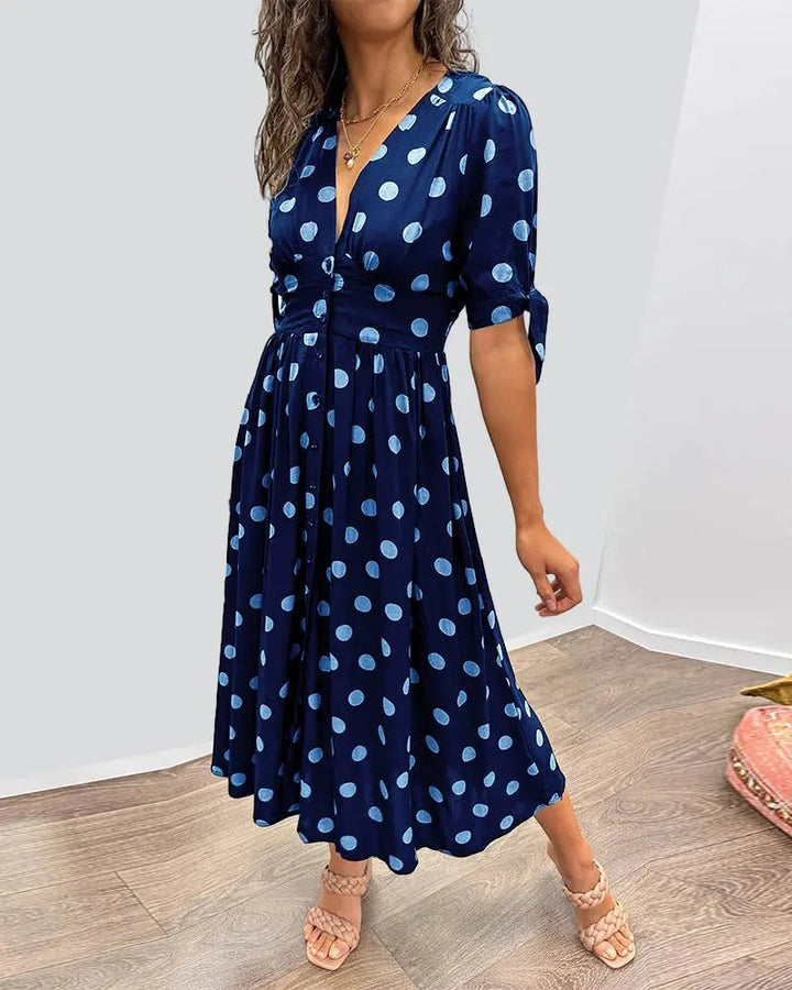 Martha | Vintage - Inspired Polka Dot Midi Dress - Benjamin New York