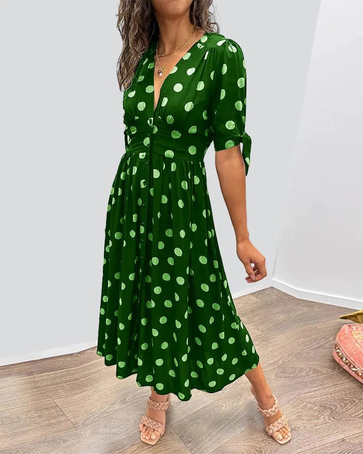 Martha | Vintage - Inspired Polka Dot Midi Dress - Benjamin New York