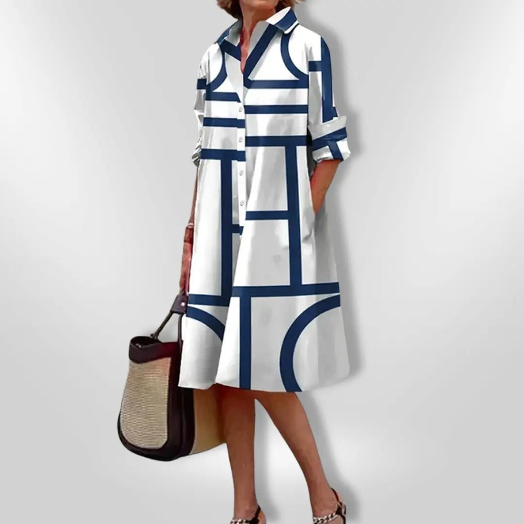 Monroe | Modern Grid Shirt Dress - Benjamin New York