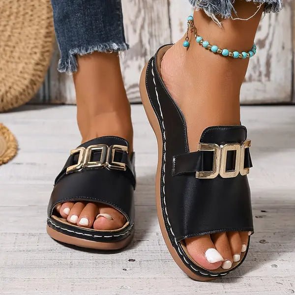 Brielle | Luxe Comfort Buckle Sandals - Benjamin New York
