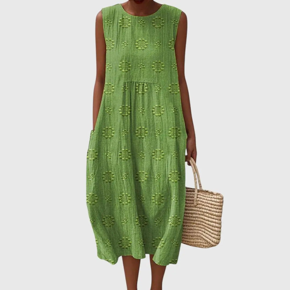 Callie | Olive Grove Sleeveless Midi Dress - Benjamin New York