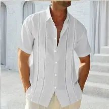 Magnus | Relaxed Fit Embroidered Guayabera Shirt - Benjamin New York