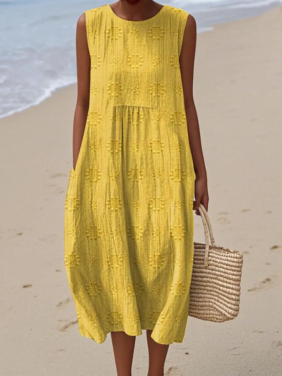 Gracelyn | Breezy Embroidered Sleeveless Beach Dress - Benjamin New York