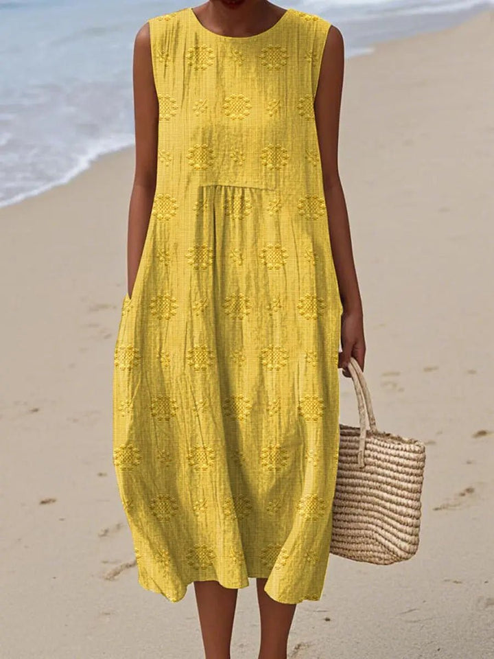 Gracelyn | Breezy Embroidered Sleeveless Beach Dress - Benjamin New York