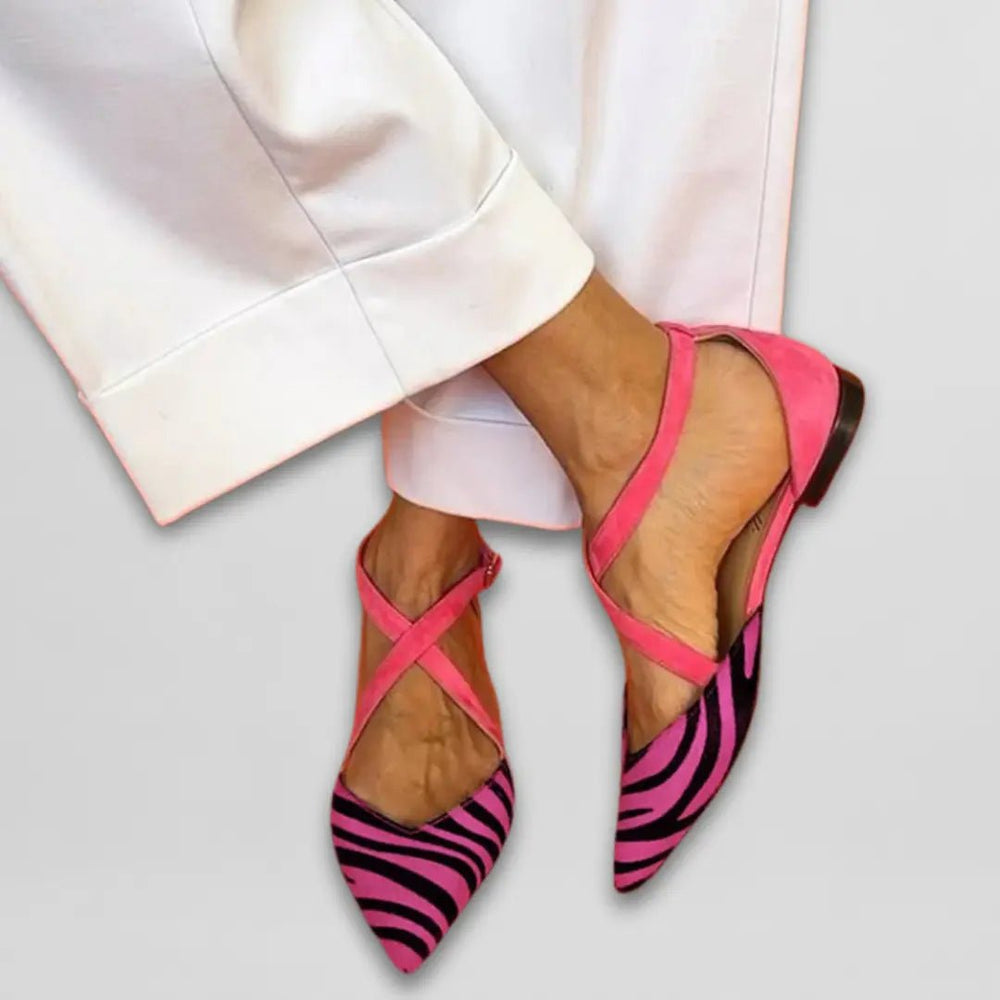 Zara | Wild Chic Zebra Pointed Flats - Benjamin New York