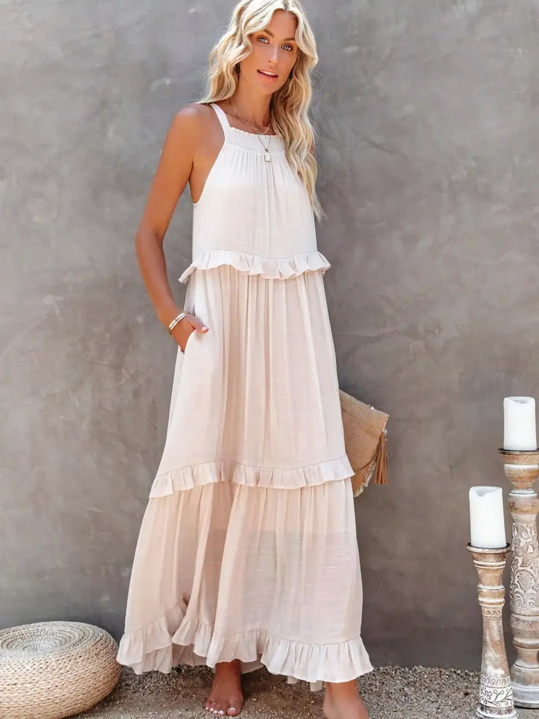 Madelyn | Boho Ruffle Maxi Dress - Benjamin New York