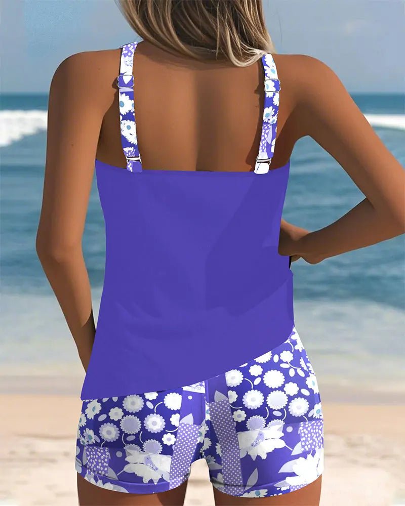 Riley | Floral Patchwork Tankini Set - Benjamin New York
