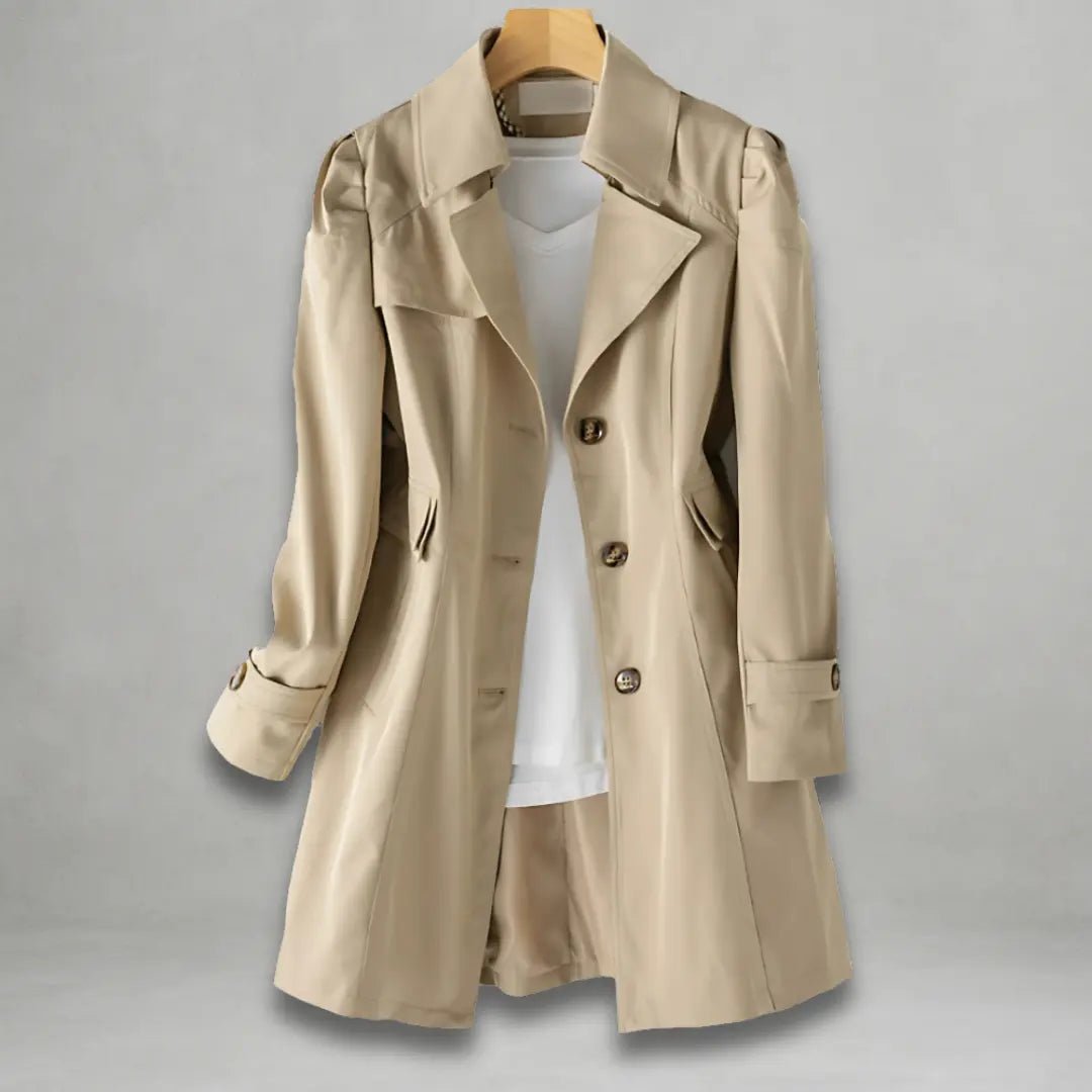 Daniela | Stylish Longline Button - Down Coat - Benjamin New York