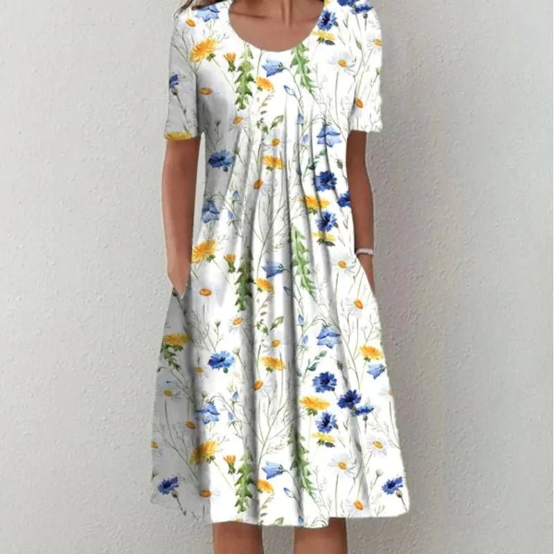 Grace | Easy Bloom Floral Pocket Midi Dress - Benjamin New York
