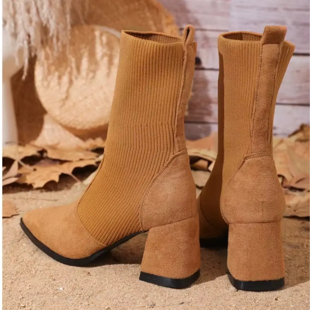 Chloe™| Harlow Knitted Leather Boots - Benjamin New York