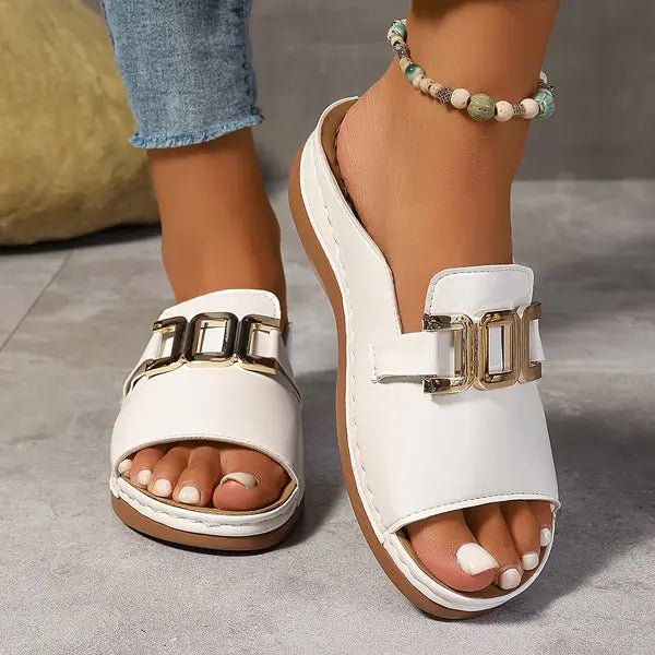 Brielle | Luxe Comfort Buckle Sandals - Benjamin New York
