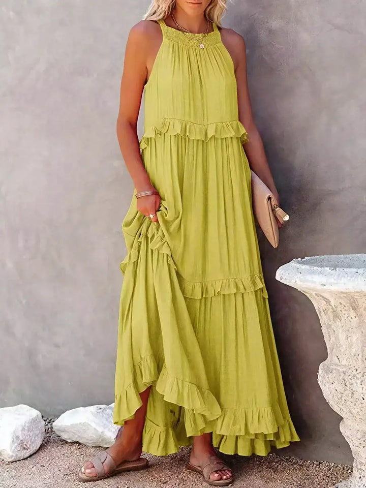 Madelyn | Boho Ruffle Maxi Dress - Benjamin New York
