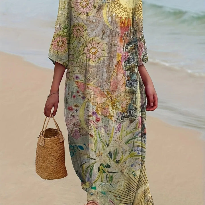 Celeste | Boho Dream Printed Maxi Dress - Benjamin New York