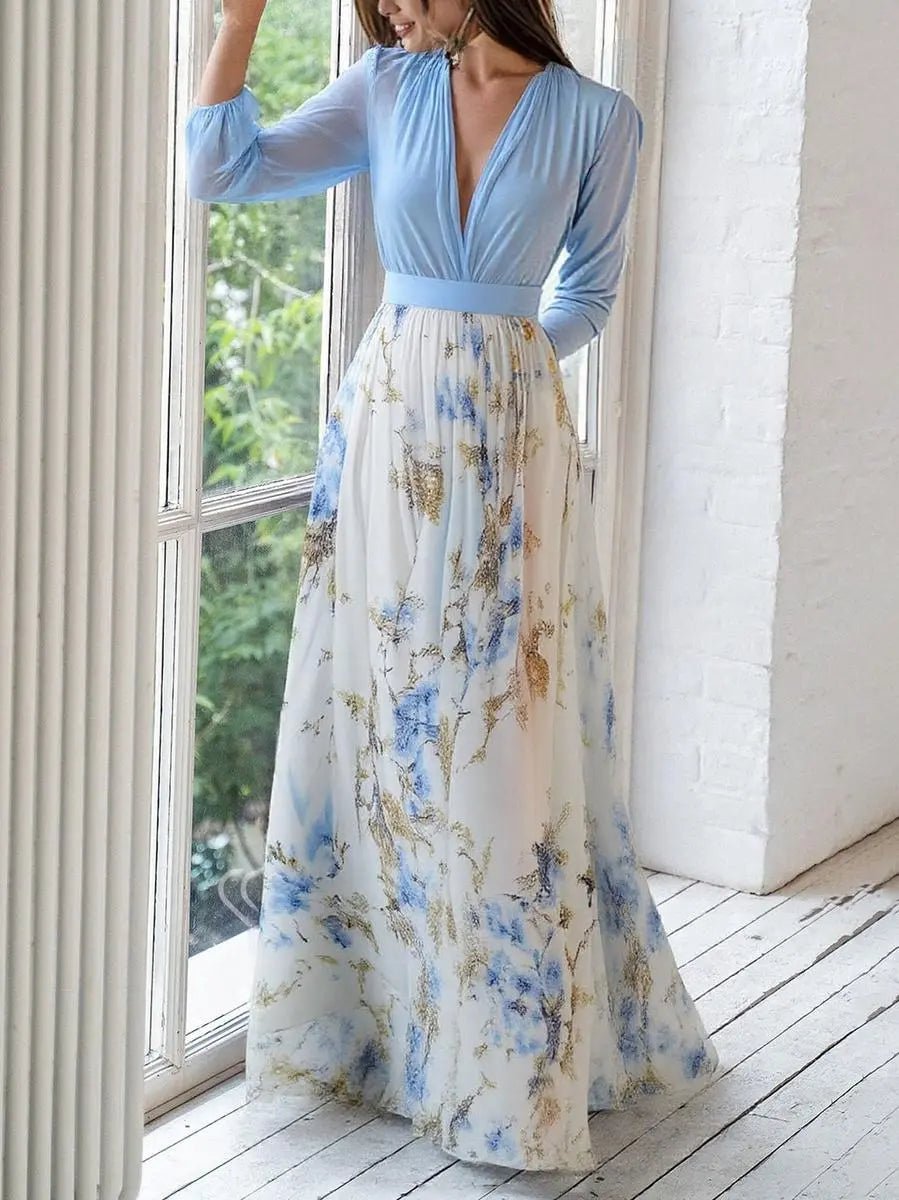 Aurora | Flowing Sky - Blue Chiffon Gown - Benjamin New York