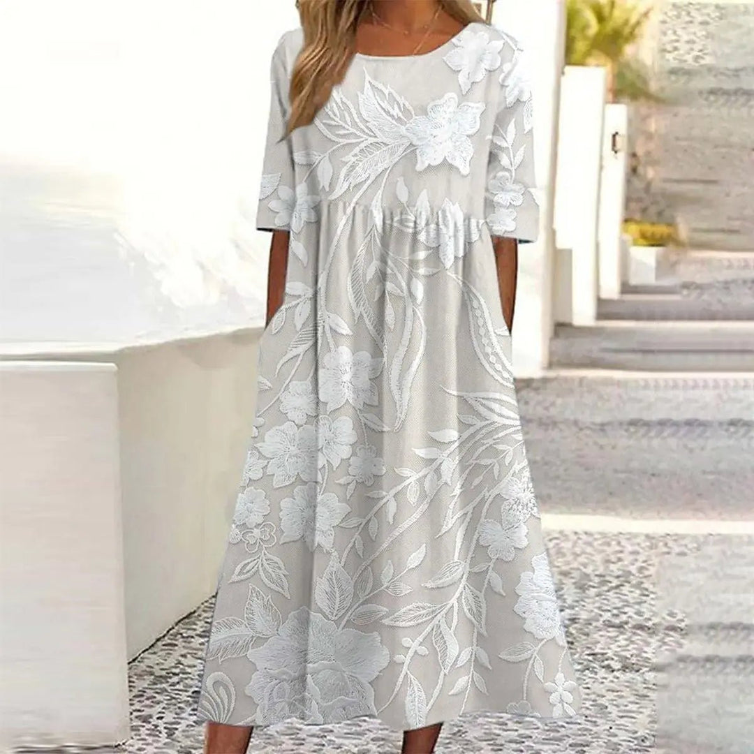 Lana | Elegant Soft - Floral Maxi Dress - Benjamin New York