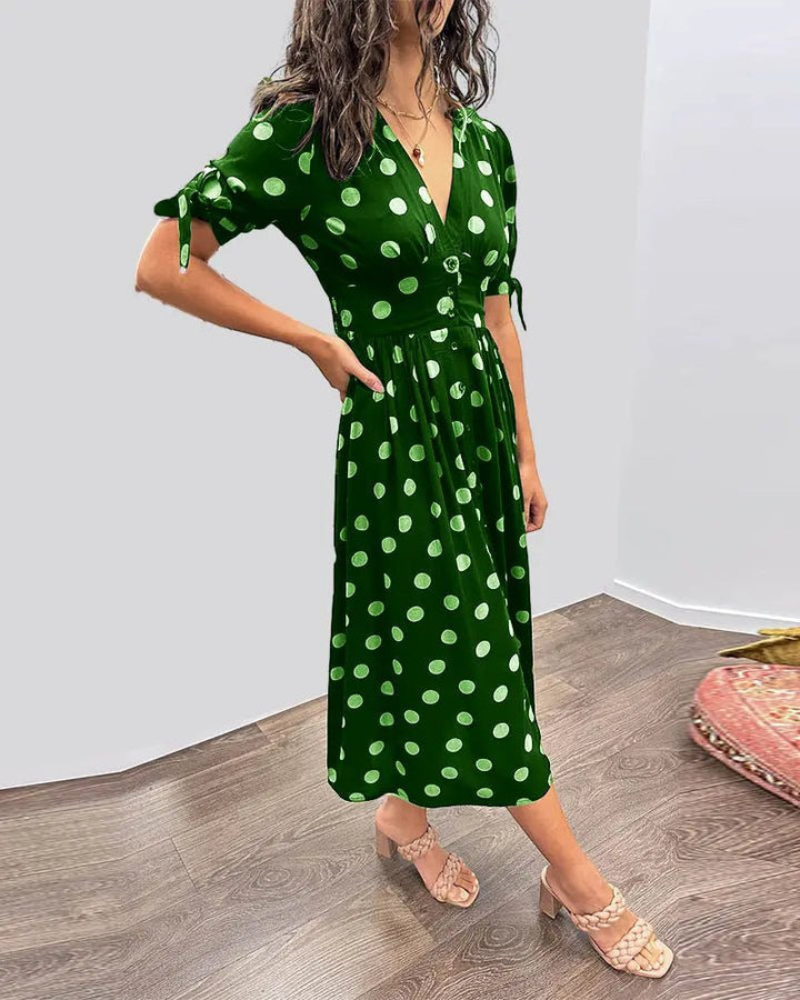 Martha | Vintage - Inspired Polka Dot Midi Dress - Benjamin New York