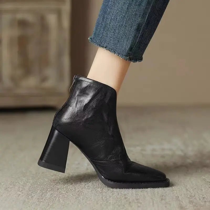 Chloe™| Everly Leather Ankle Boots - Benjamin New York
