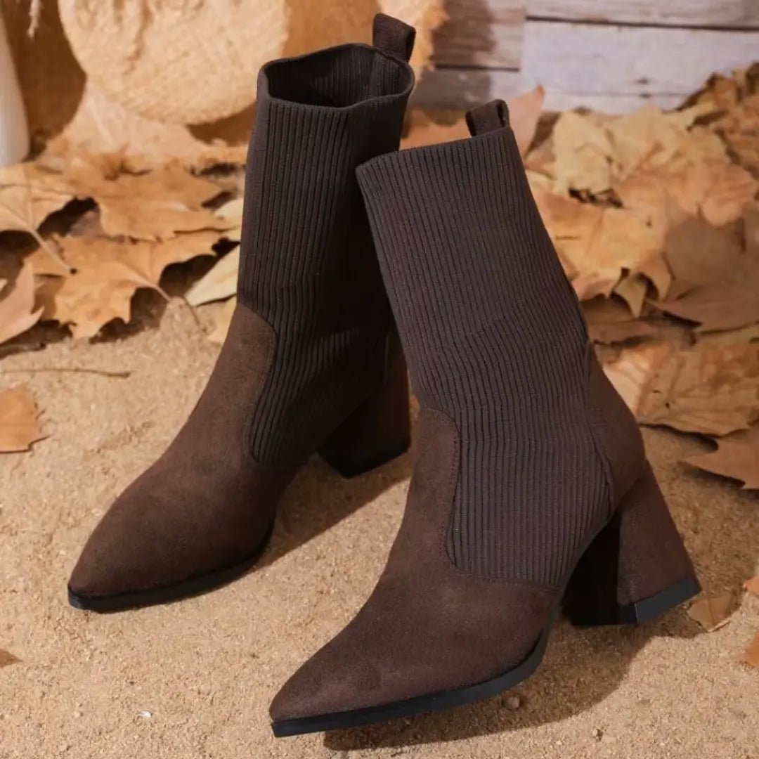 Chloe™| Harlow Knitted Leather Boots - Benjamin New York