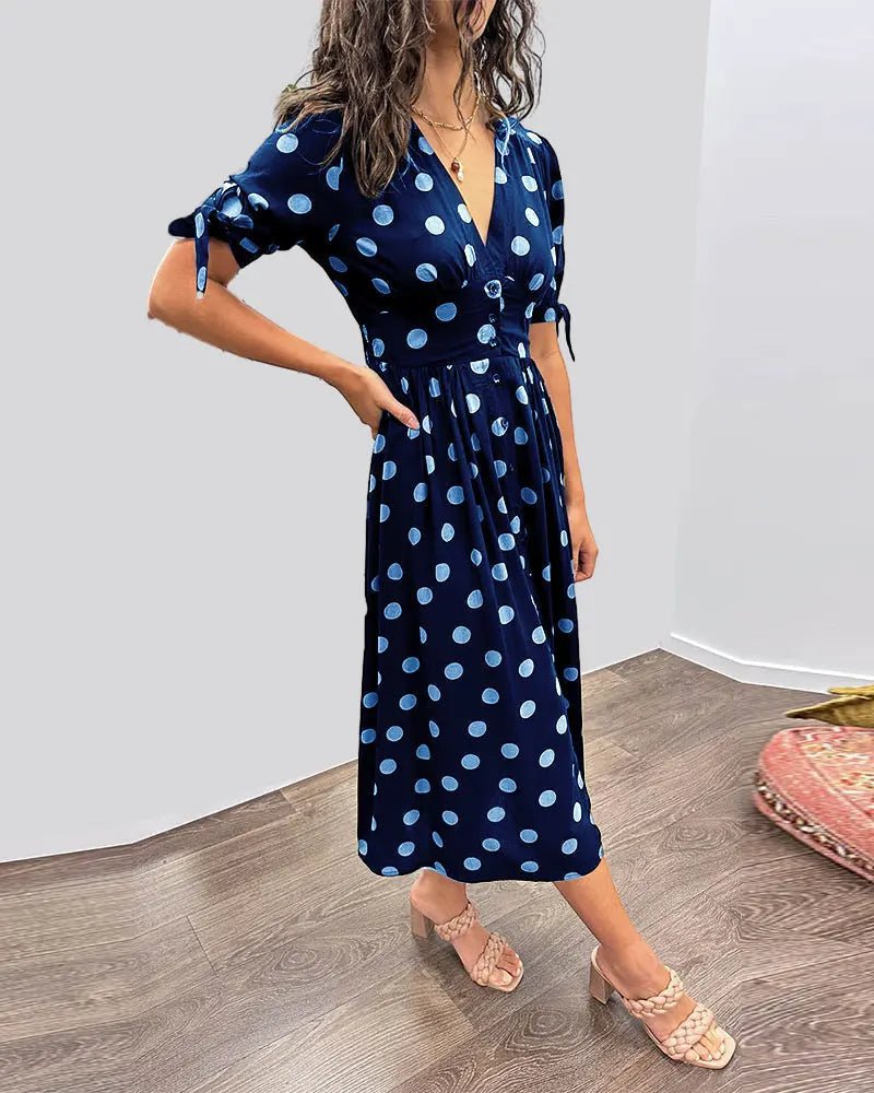 Martha | Vintage - Inspired Polka Dot Midi Dress - Benjamin New York