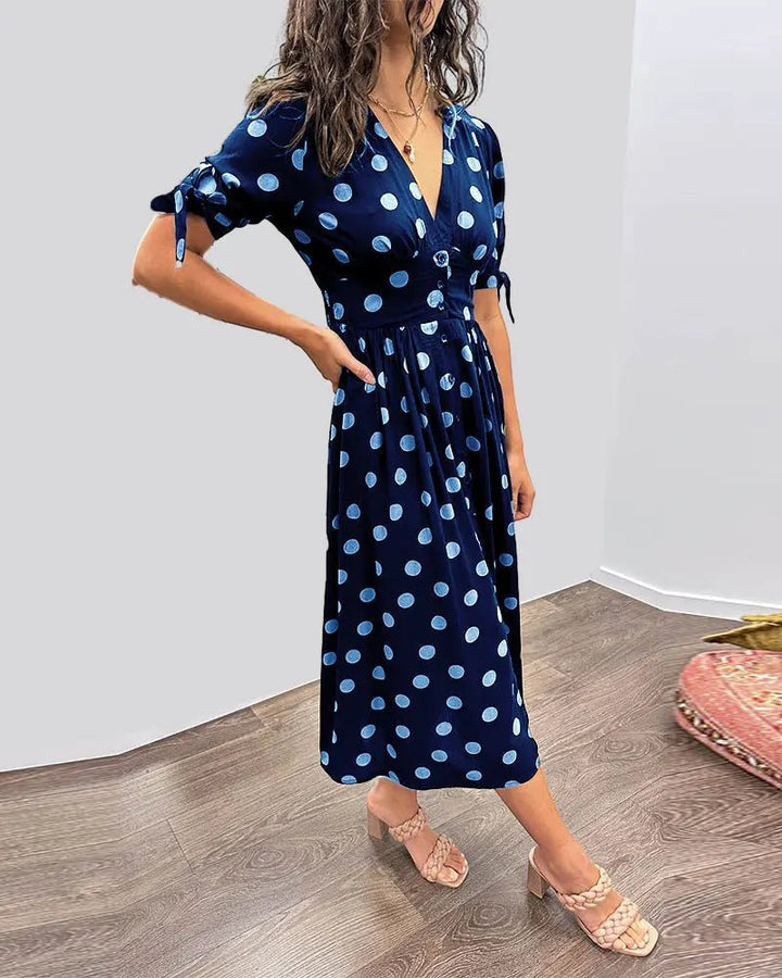 Martha | Vintage - Inspired Polka Dot Midi Dress - Benjamin New York